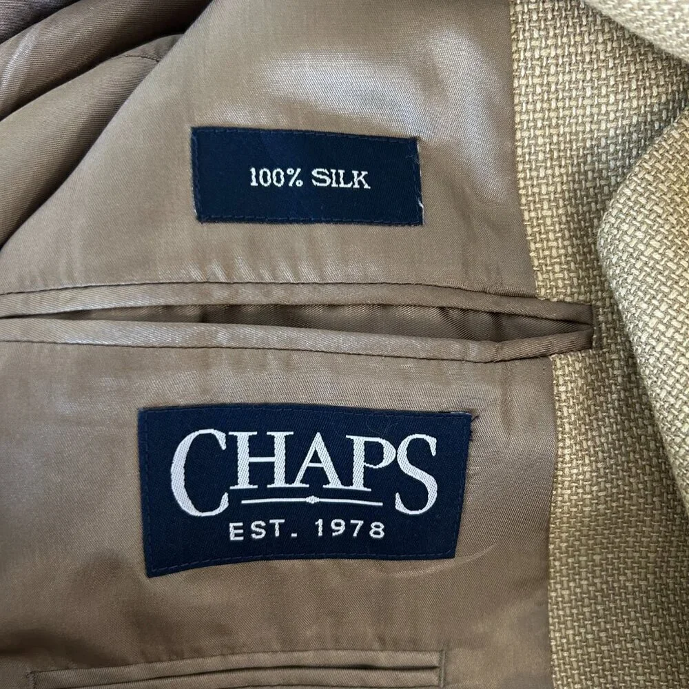 Chaps 100% Silk Men’s 2 Button Blazer Sport Coat Size 48R